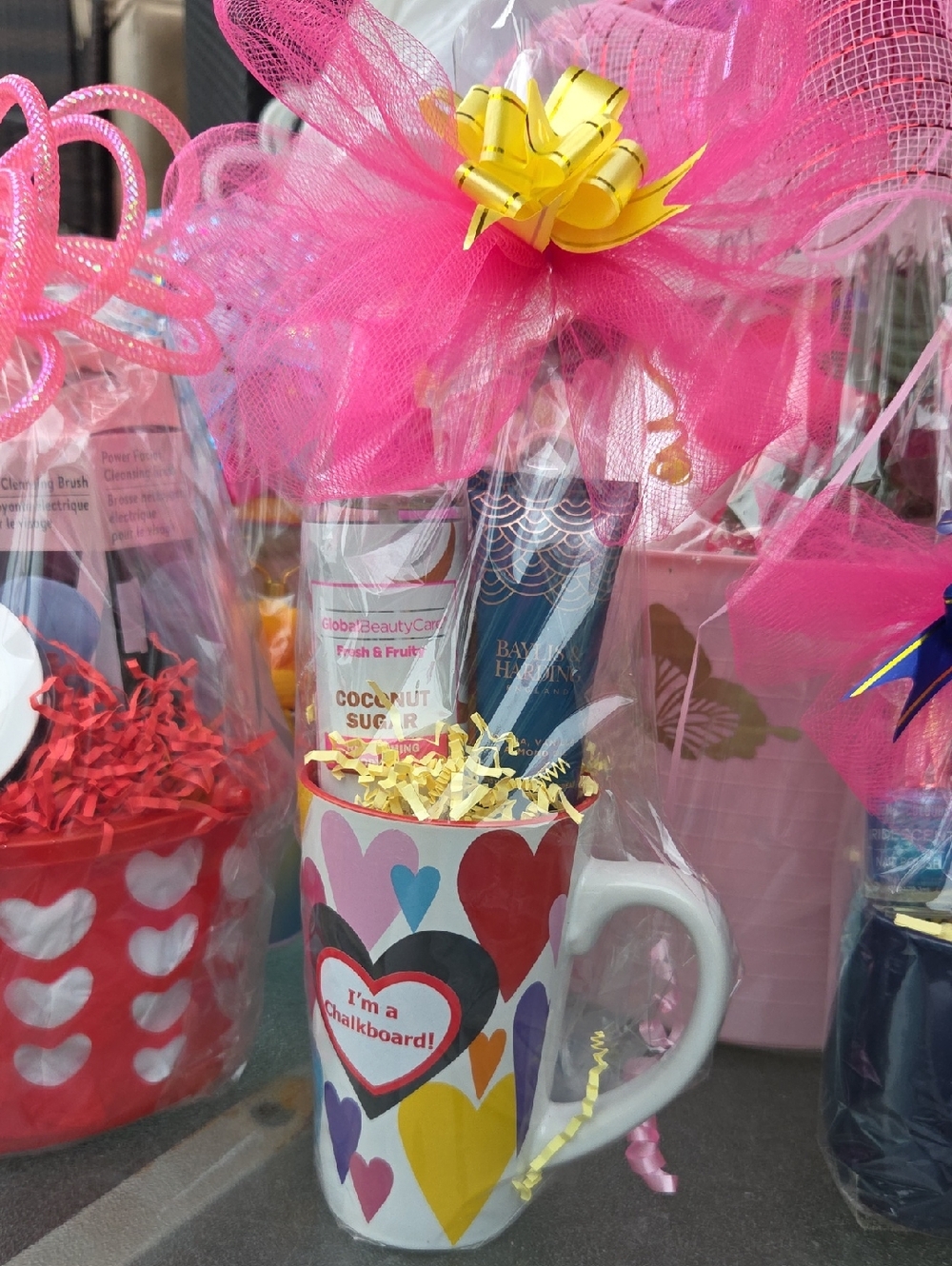 Pink Heart Mug Gift Set with Yellow Bow - Unbranded